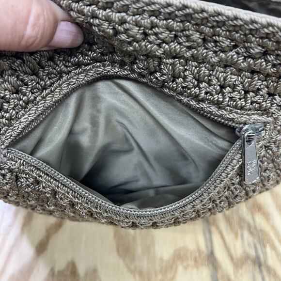 The Sak Original Brown Taupe Crochet Double Strap Shoulder Bag Boho Minimalist - Picture 14 of 16